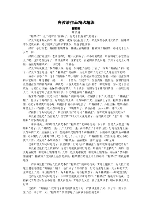 2020年高考语文二轮现代文本专题复习--唐波清作品精选精练