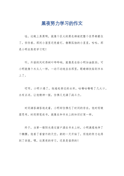 黑夜努力学习的作文