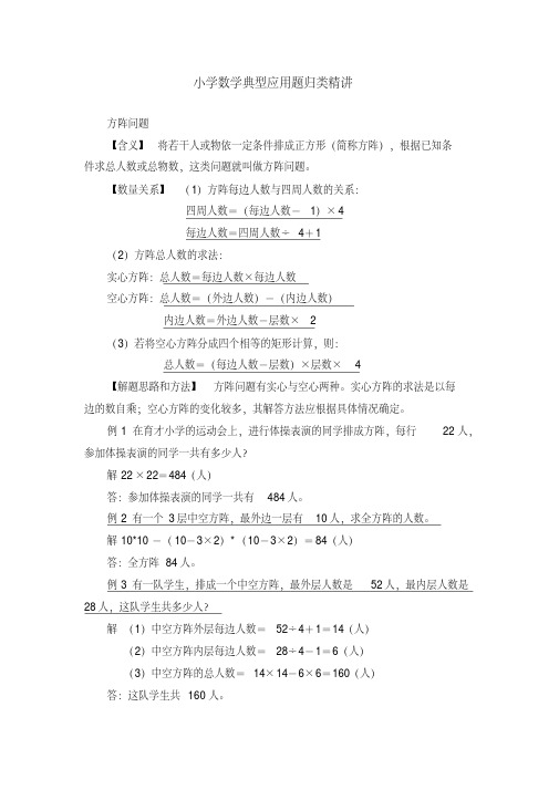 小学数学典型应用题归类精讲方阵问题