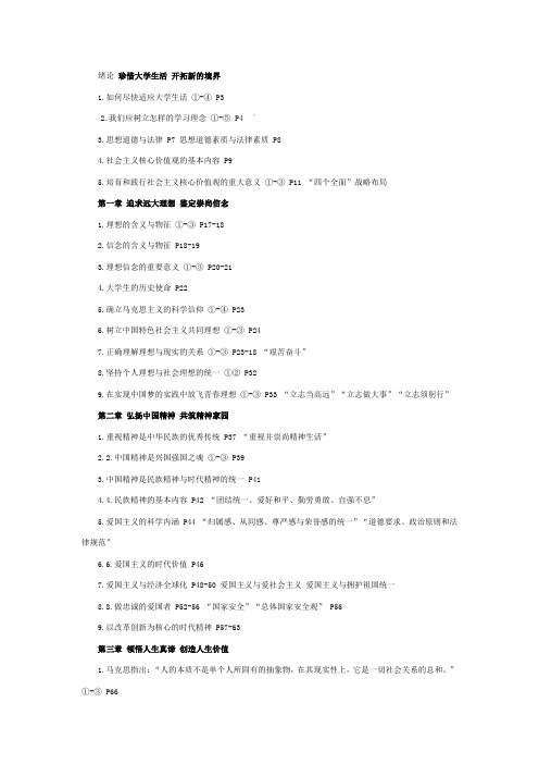 思修2015版开卷知识点页码以及相应的知识总结