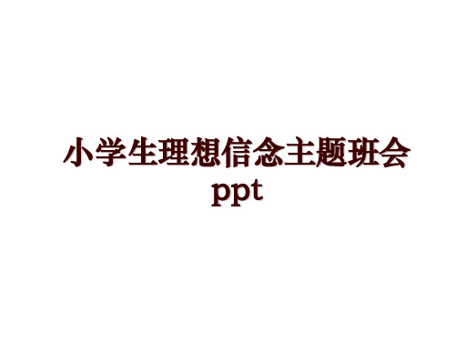 小学生理想信念主题班会ppt