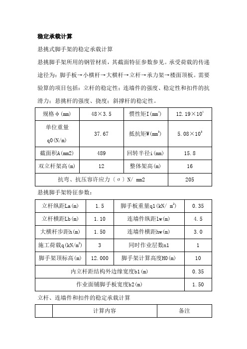 挑架稳定承载计算(48m)