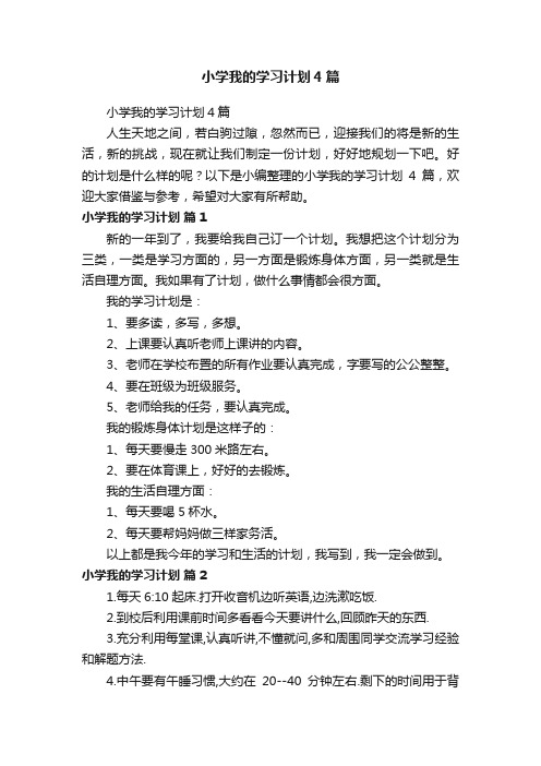 小学我的学习计划4篇