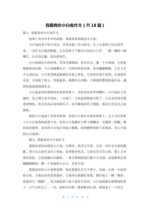 我最喜欢小白兔作文(共18篇)