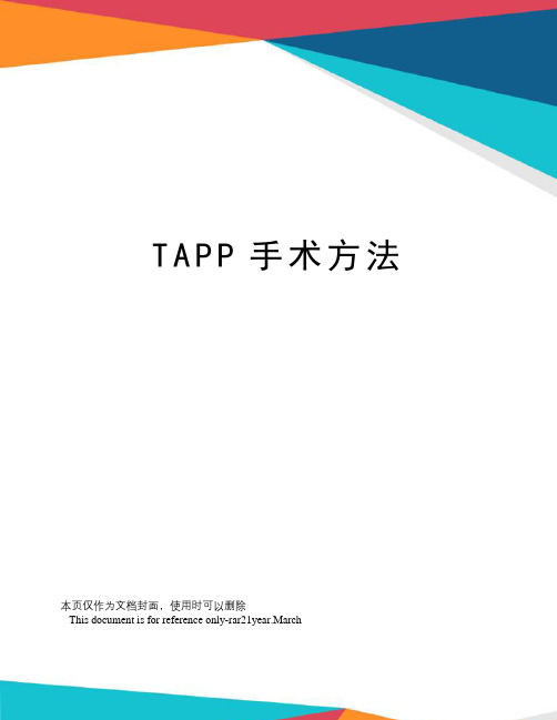 TAPP手术方法