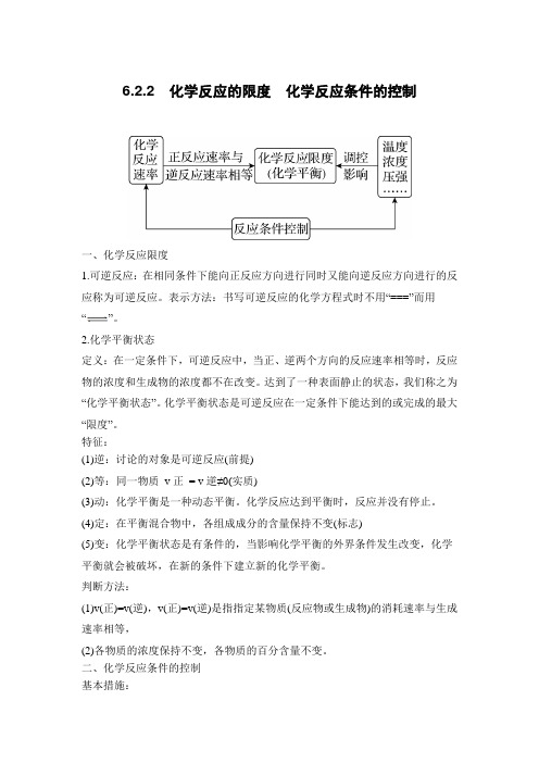 化学反应的限度 化学反应条件的控制  课后总结