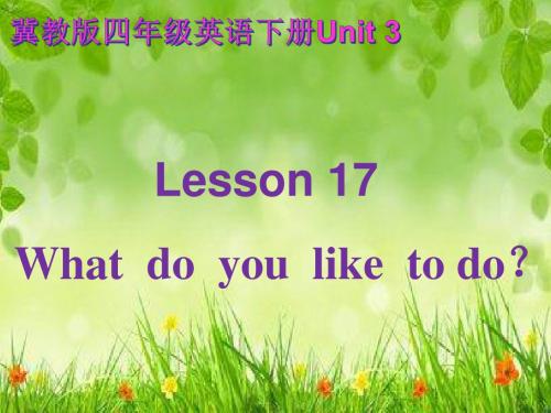 冀教版四年级英语下册Unit 3 Lesson17 What do you like to do课件