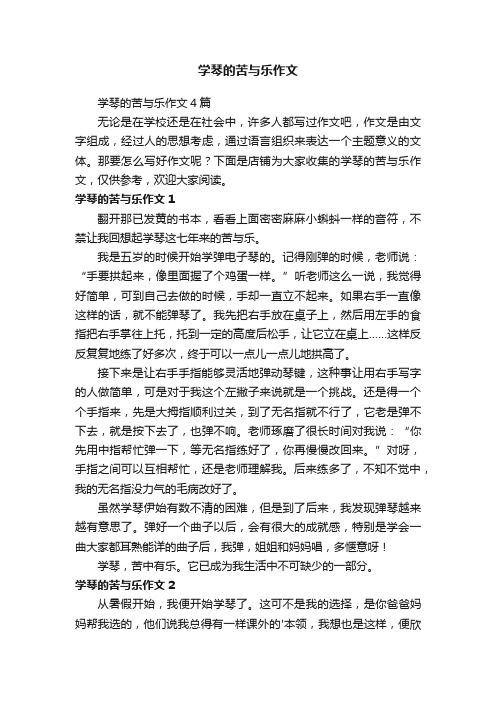 学琴的苦与乐作文