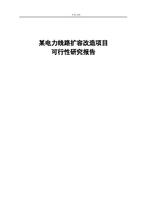 某电力线路扩容改造项目可行性研究报告