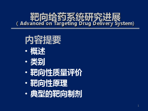 靶向给药系统研究进展课件ppt