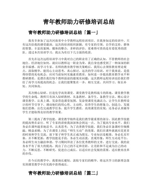 青年教师助力研修培训总结