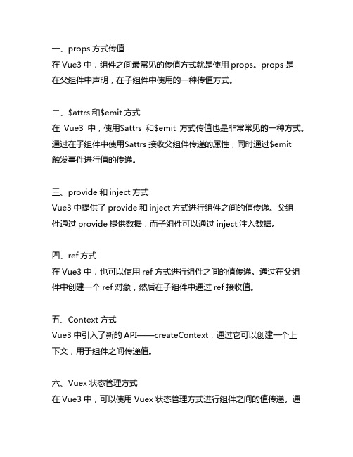 vue3 组件传值的8种方法