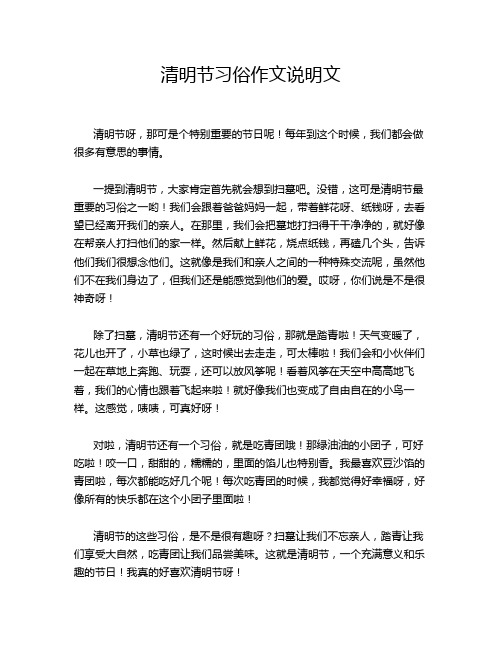 清明节习俗作文说明文