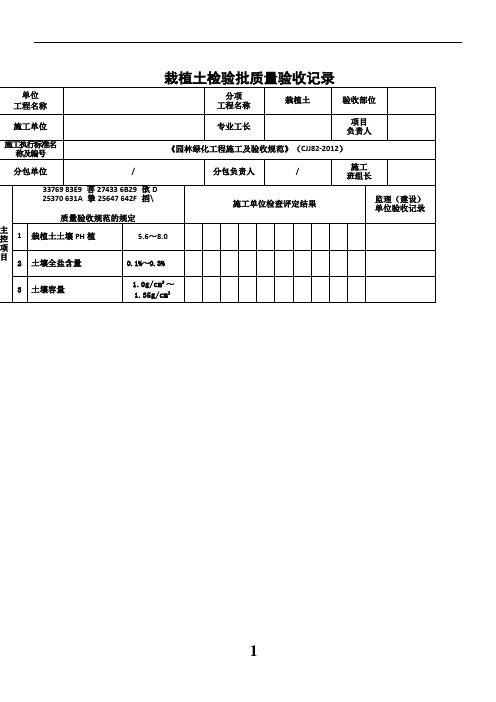 《园林绿化工程施工及验收规范》(CJJ82-2012)表格-1