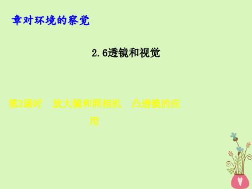 2019年春七年级科学下册第2章对环境的察觉2.6透镜和视觉2.6.2放大镜和照相机凸透镜的应用习题课件新版浙教