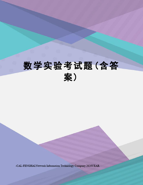 数学实验考试题(含答案)