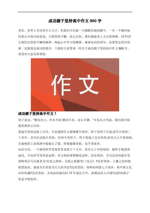 成功源于坚持高中作文800字