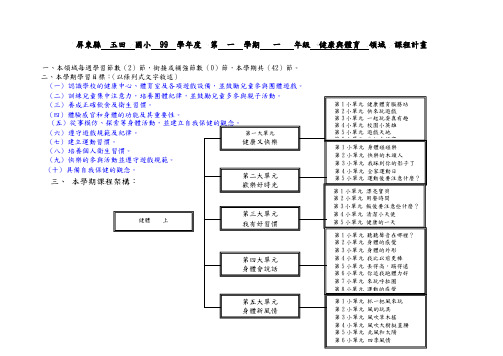 屏东县玉田国小99学年度第一学期一年级健康与体育领(精)