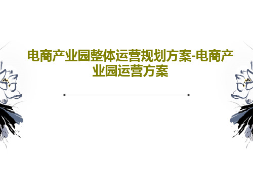 电商产业园整体运营规划方案-电商产业园运营方案PPT文档37页