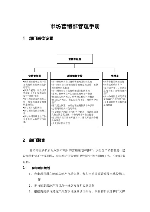 市场营销部管理手册