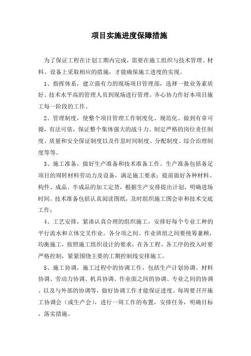 项目实施进度保障措施