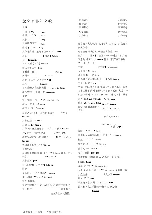 日语企业名称