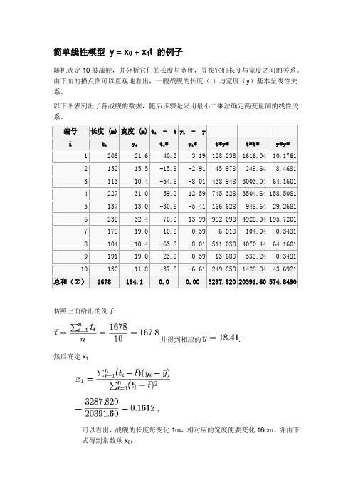 最小二乘计算实例