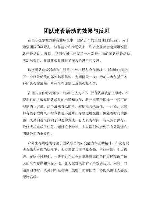 团队建设活动的效果与反思