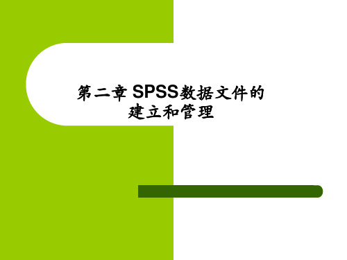 spss数据文件的建立与管理