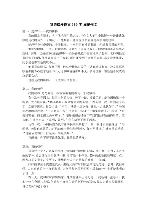 我的榜样作文250字_周记作文