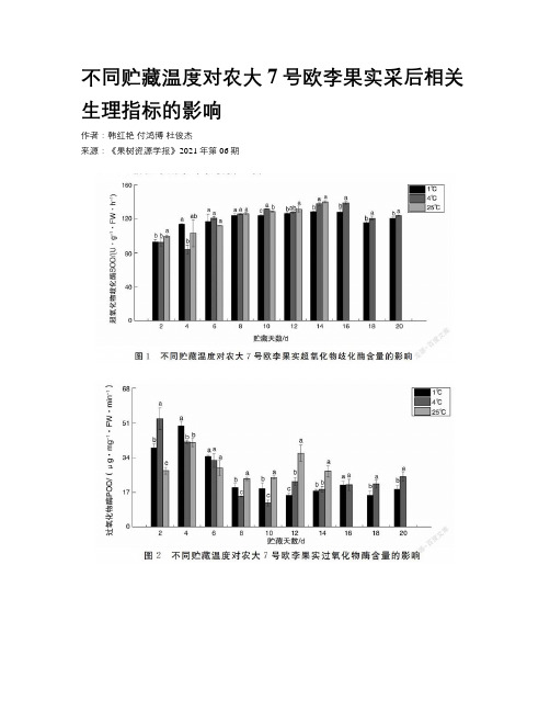 不同贮藏温度对农大7号欧李果实采后相关生理指标的影响