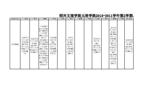 外语系10学年02学期课表1-12