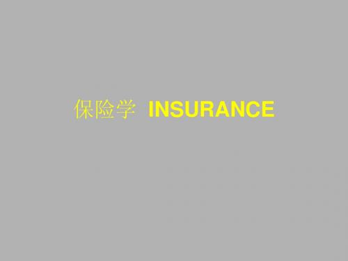 保险学原理  INSURANCE