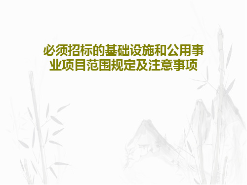 必须招标的基础设施和公用事业项目范围规定及注意事项共37页文档