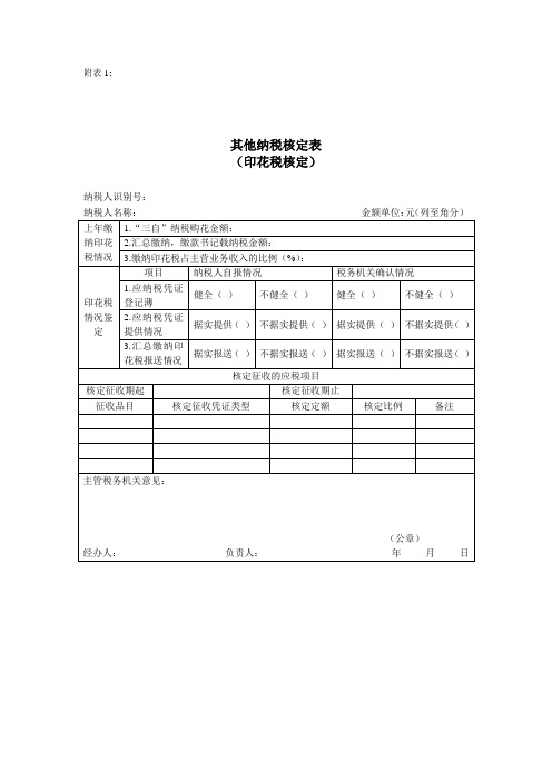 印花税核定表