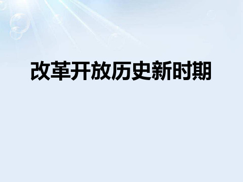 《改革开放历史新时期》新中国的建设与改革PPT