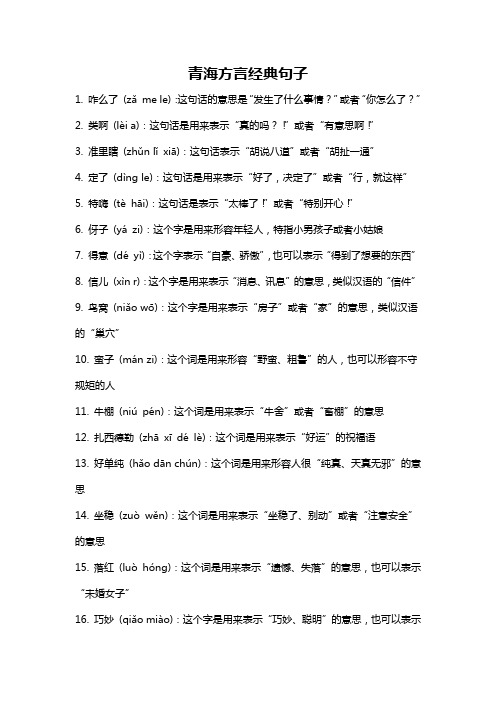 青海方言经典句子