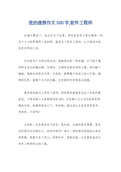 我的理想作文500字,软件工程师