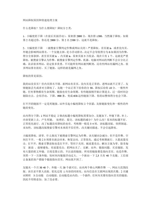 网站降权快速处理方法(古怪科技)