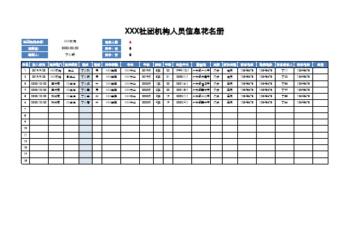 社团机构人员信息花名册