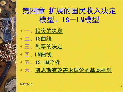 扩展的国民收入决定模型ISLM模型(共68张PPT)