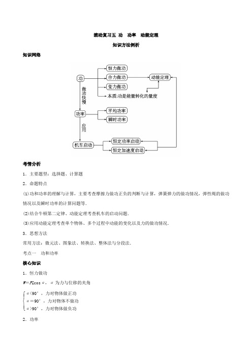 滚动复习05 功 功率 动能定理知识方法例析-2018高一高