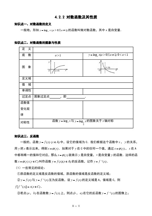 对数函数及其性质