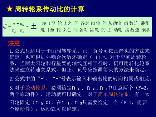 周转轮系、混合轮系传动比计算例题