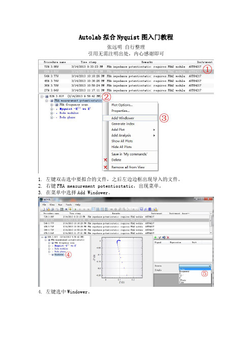 Autolab拟合Nyquist图入门教程