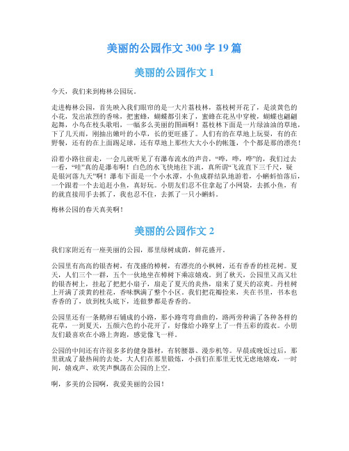 美丽的公园作文300字19篇