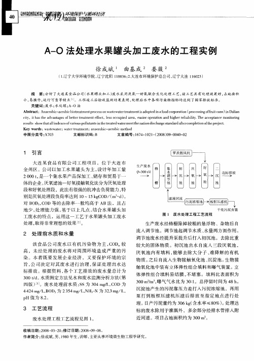 A-O法处理水果罐头加工废水的工程实例