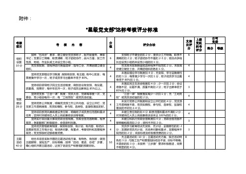 “星级党支部”达标考核评分标准