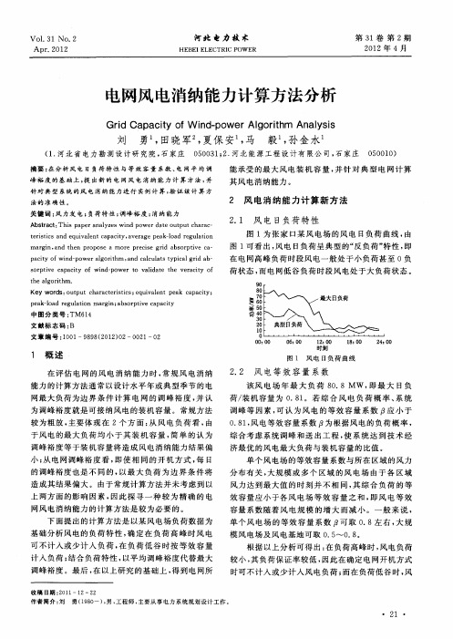 电网风电消纳能力计算方法分析