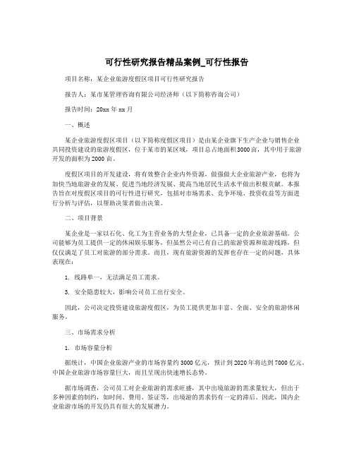 可行性研究报告精品案例_可行性报告